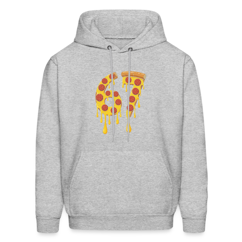 Six Seven 67 Pizza Hoodie - heather gray