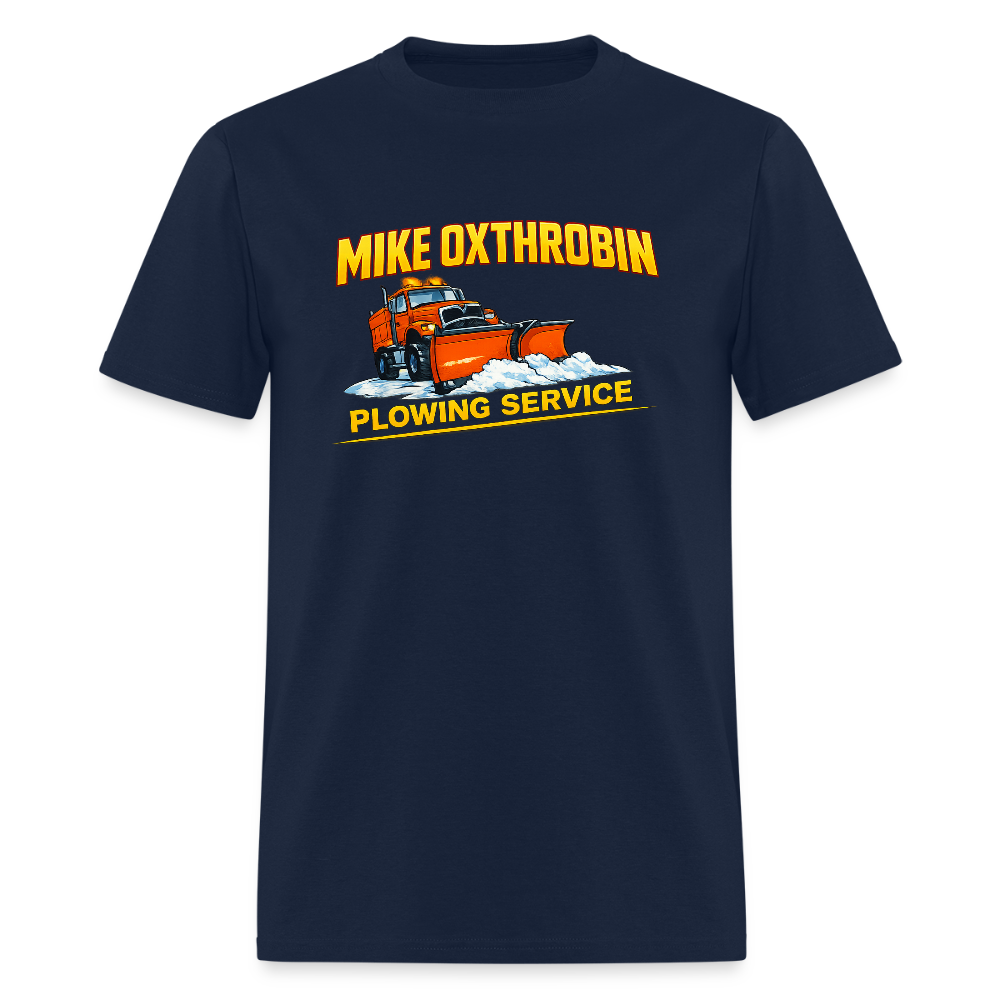Mike Oxthrobin Plowing Service T-shirt - navy