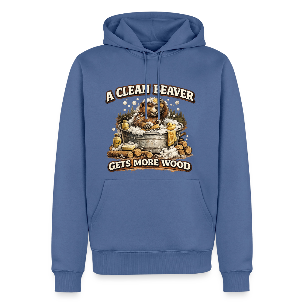 A Clean Beaver Gets More Wood Funny Adult Humor Hoodie Color: stone blue