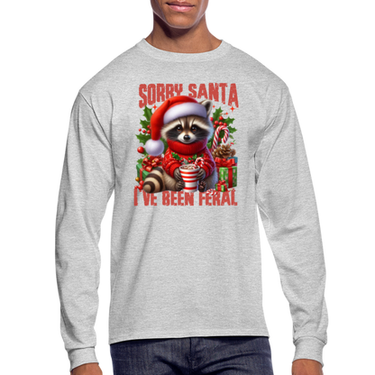 Sorry Santa I've Been Feral Men's Long Sleeve T-Shirt - heather gray