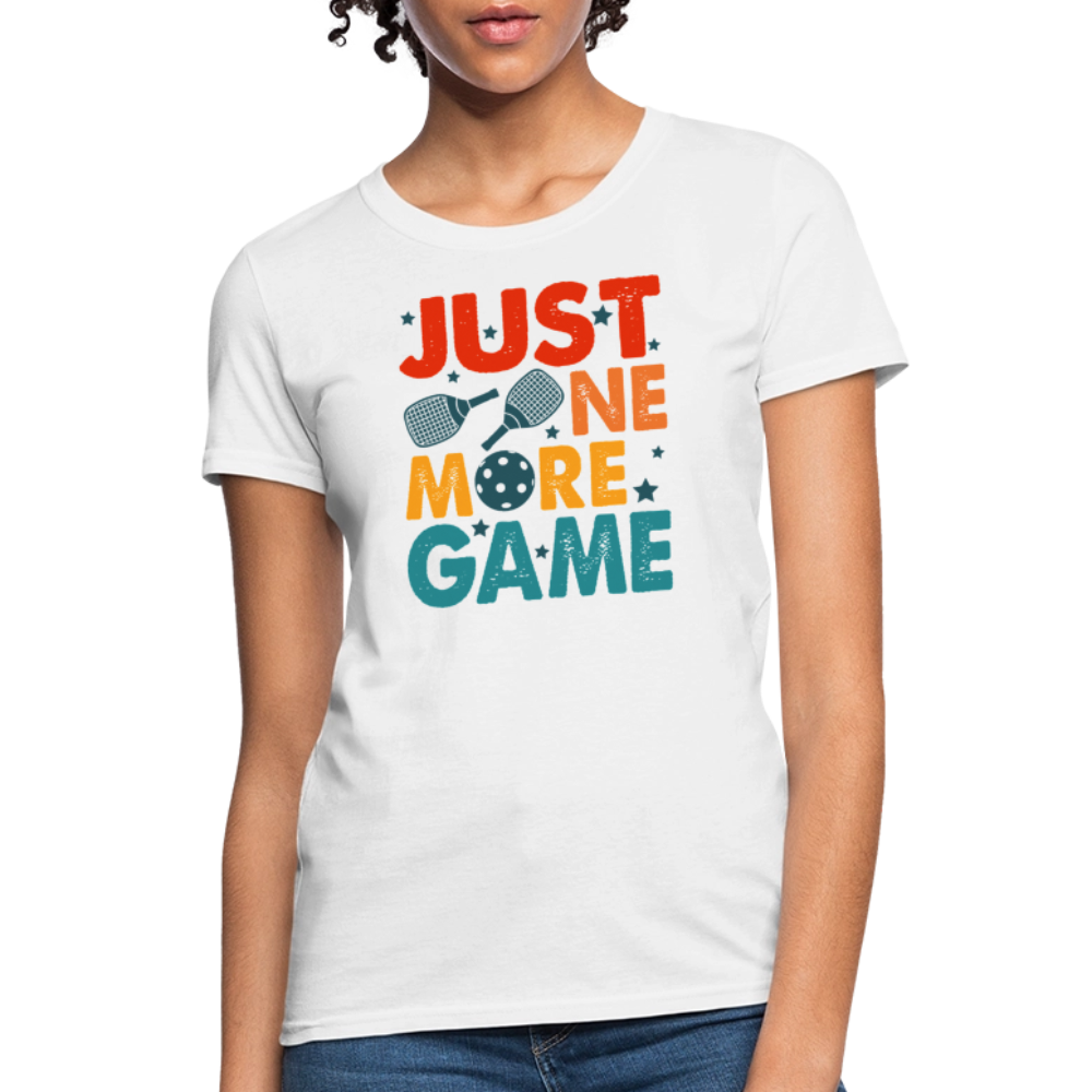 Just One More Game (Pickleball) Women's Contoured T-Shirt - white