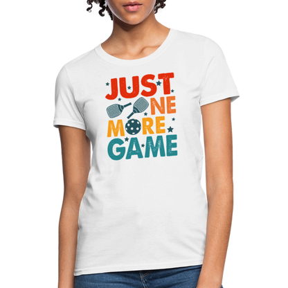 Just One More Game (Pickleball) Women's Contoured T-Shirt - white