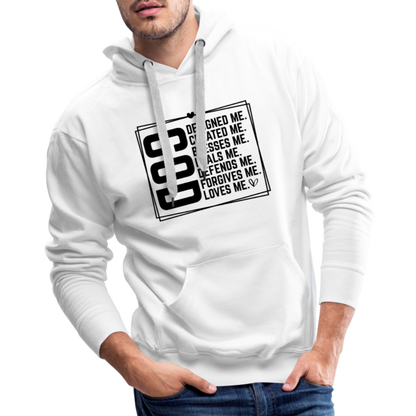 GOD Designed Me Men’s Premium Hoodie - white