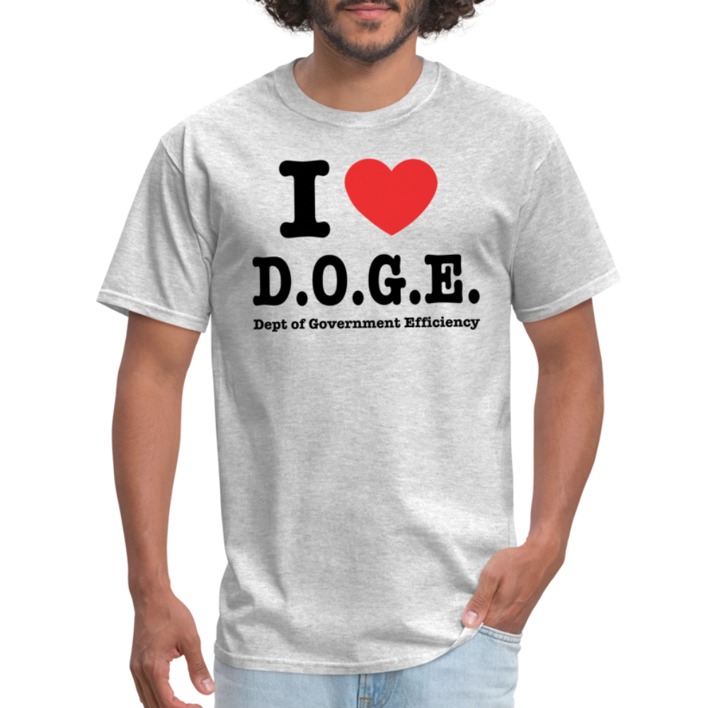 I Heart DOGE (Dept of Government Efficiency) T-Shirt - heather gray