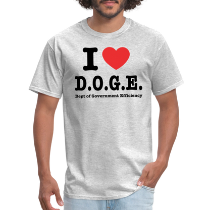 I Heart DOGE (Dept of Government Efficiency) T-Shirt - heather gray