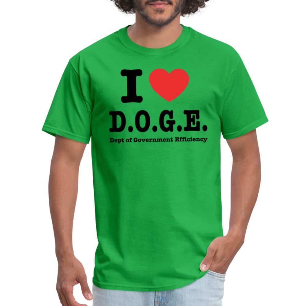 I Heart DOGE (Dept of Government Efficiency) T-Shirt - bright green