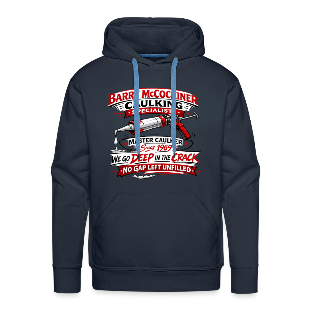 Barry McCockiner Caulking Funny Hoodie Color: Charcoal Grey