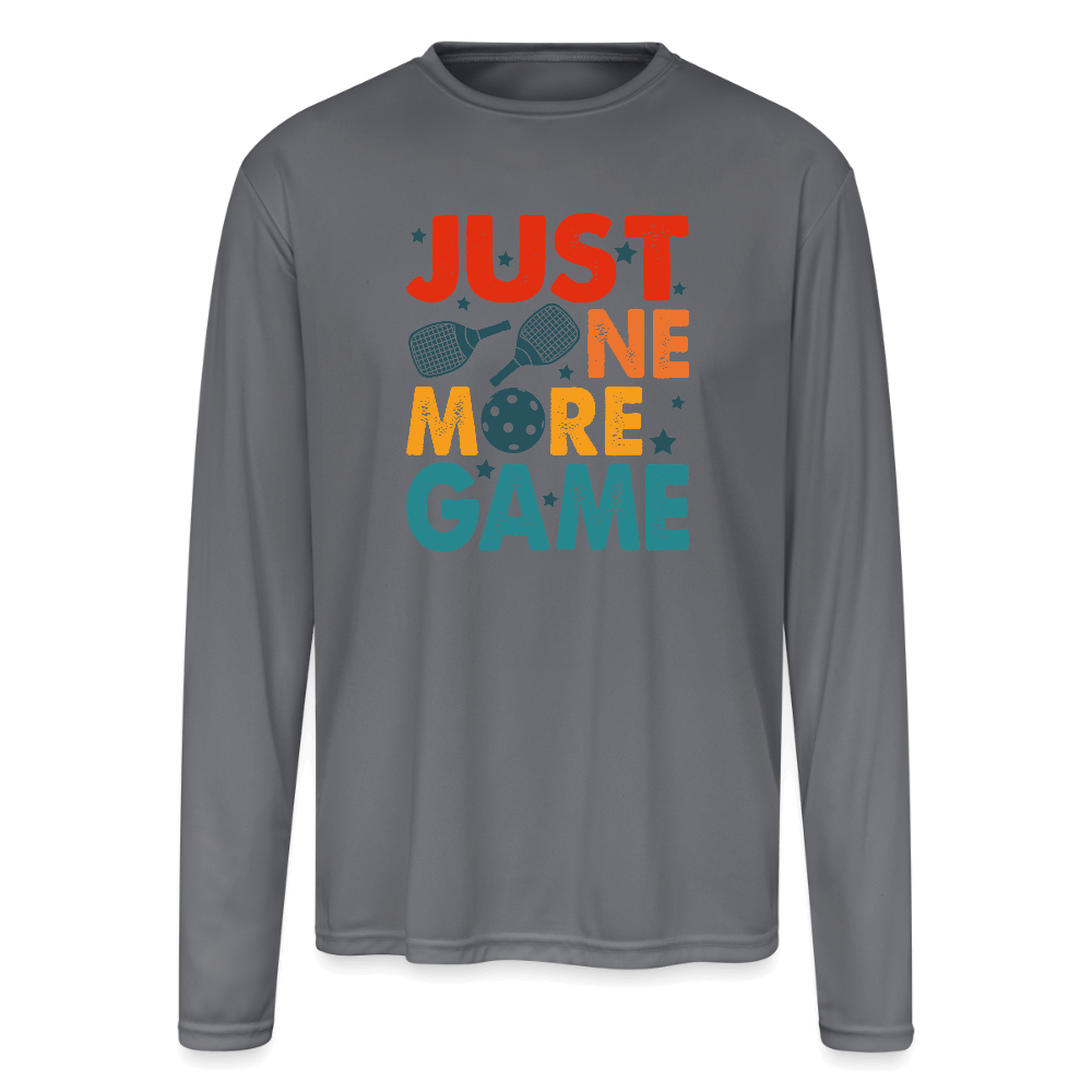 Just One More Game Pickleball Shirt – Long Sleeve Performance Tee - gray