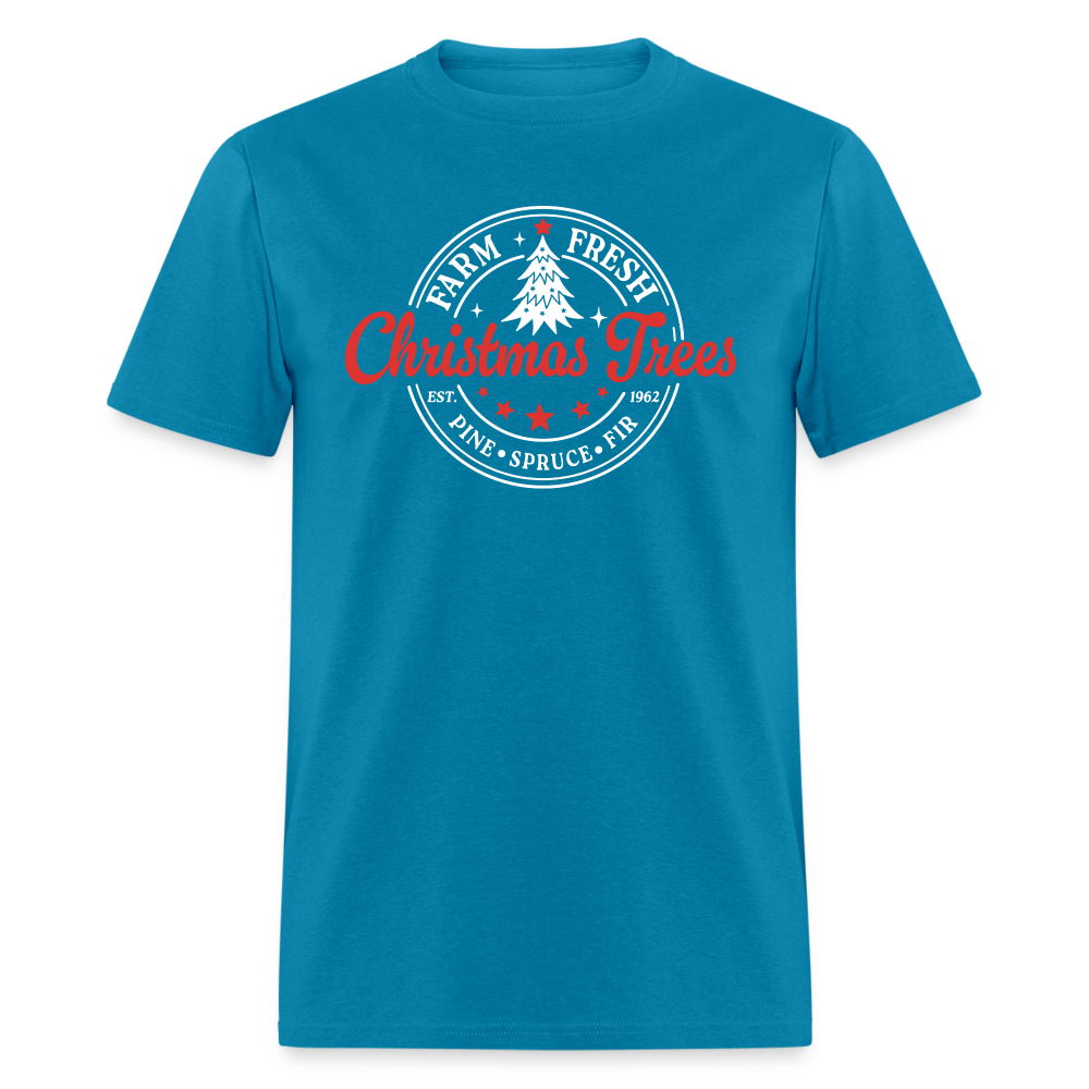 Farm Fresh Christmas Trees T-Shirt - turquoise