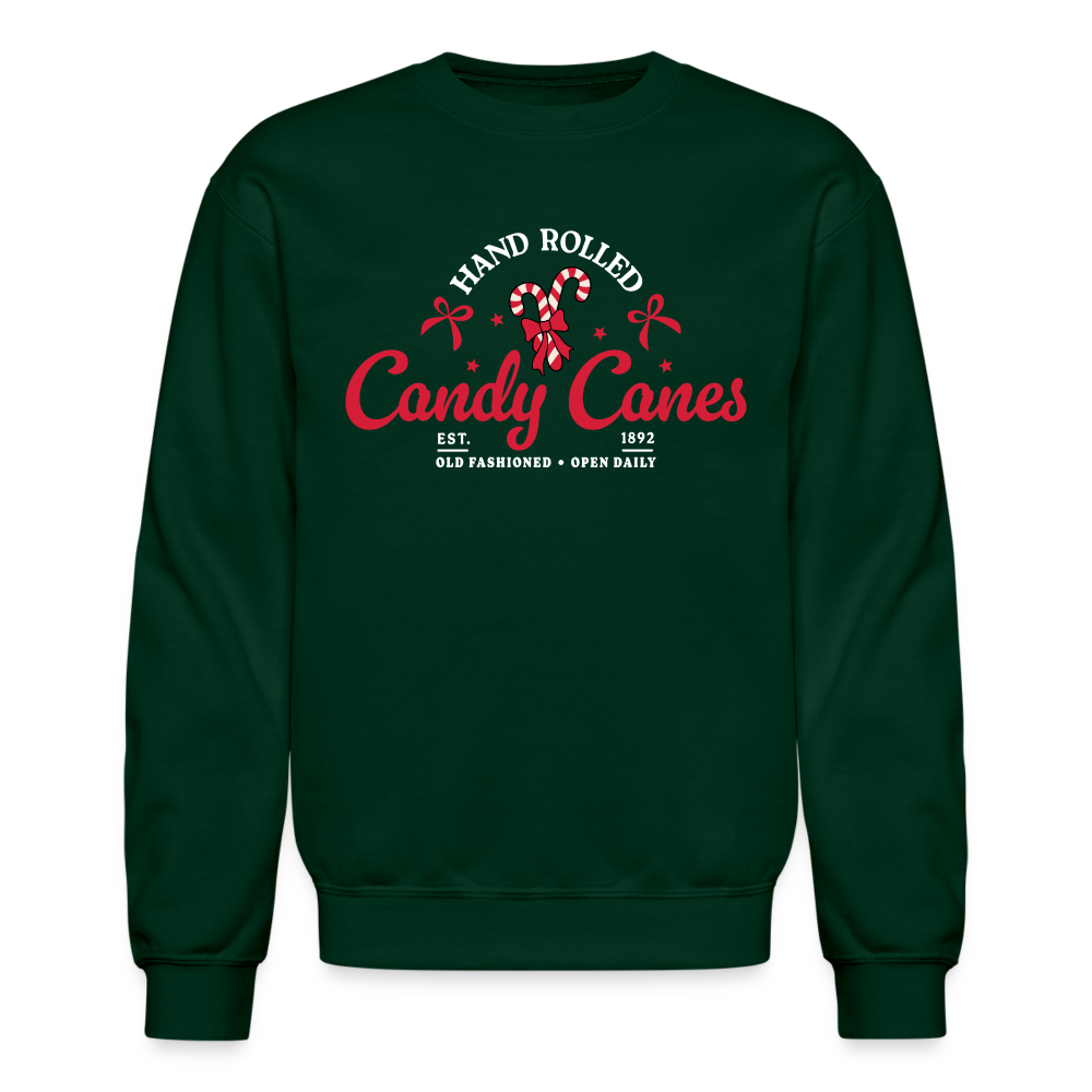 Hand Rolled Candy Canes Sweatshirt - forest green