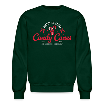 Hand Rolled Candy Canes Sweatshirt - forest green