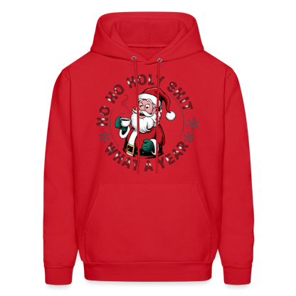 Ho Ho Holy Shit What A Year (Funny Christmas Santa) Hoodie - red