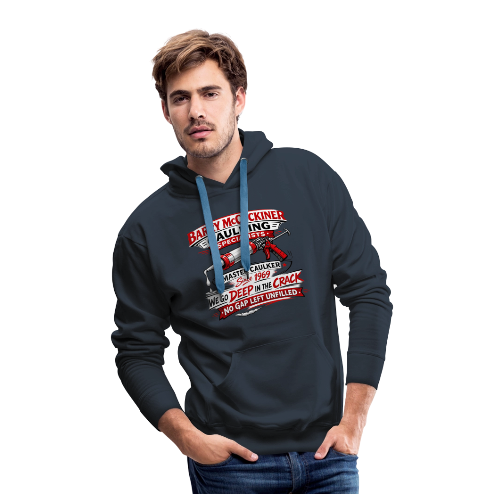 Barry McCockiner Caulking Funny Hoodie Color: Charcoal Grey