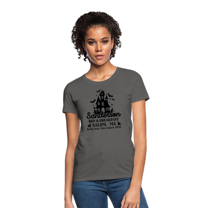 Sanderson Bed & Breakfast Salem MA Women's Contoured T-Shirt (Halloween) - charcoal