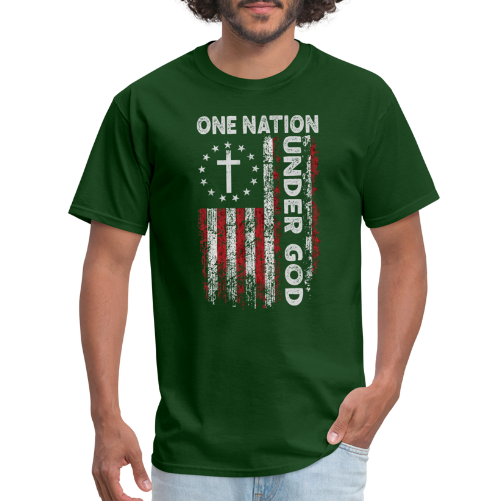 One Nation Under God T-Shirt - forest green