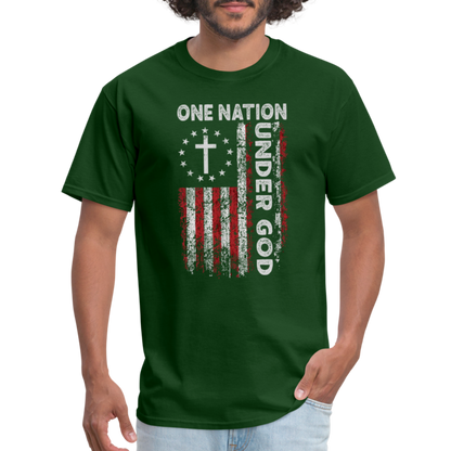 One Nation Under God T-Shirt - forest green