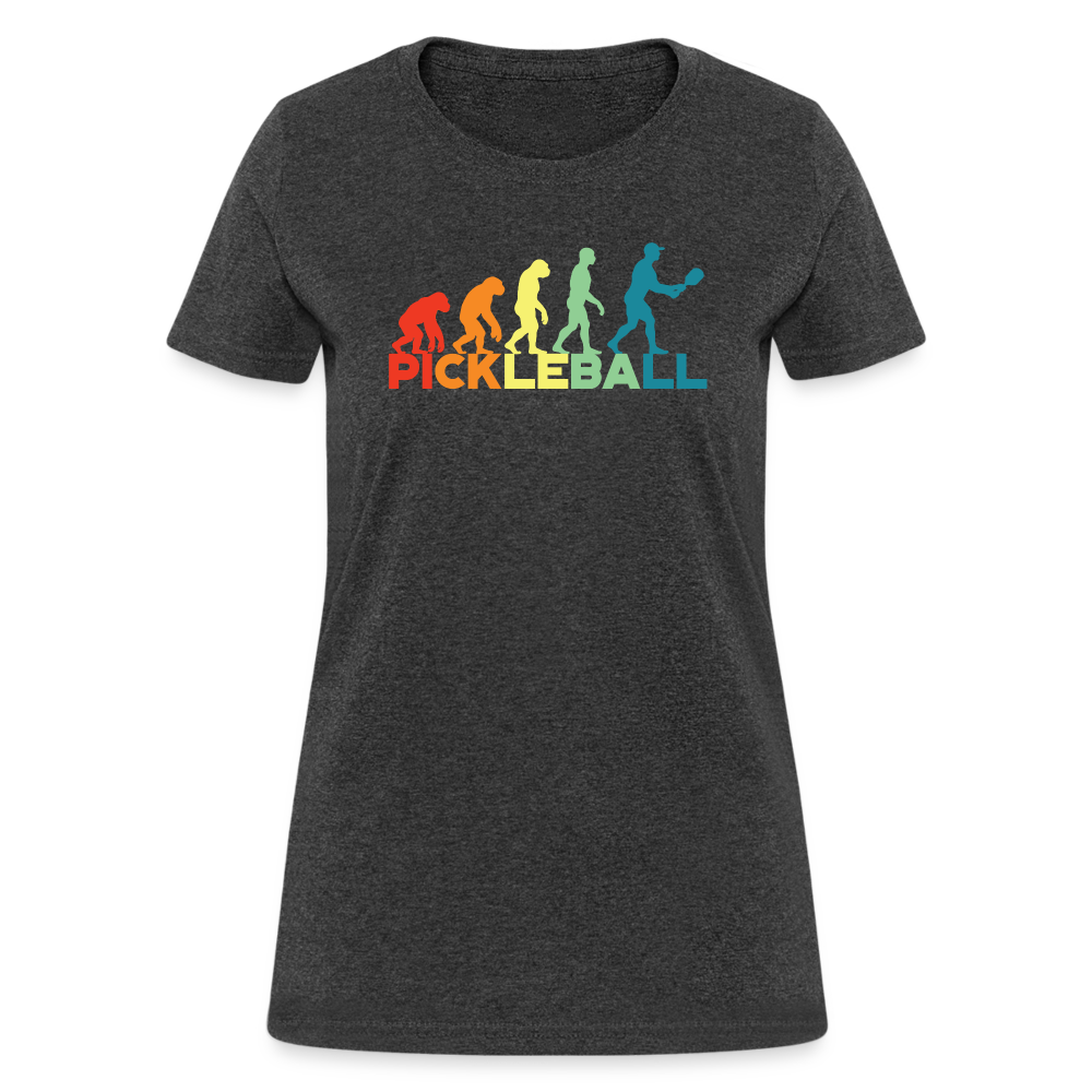 Pickleball Evolution Women's Contoured T-Shirt - heather black