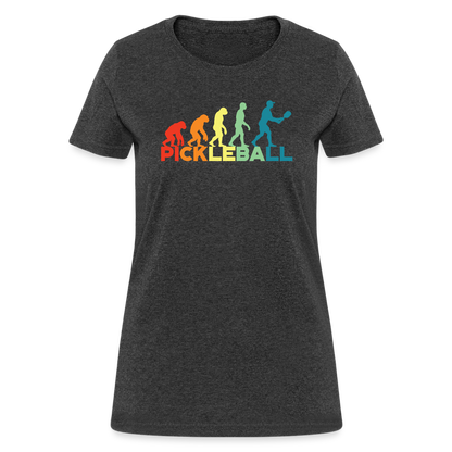 Pickleball Evolution Women's Contoured T-Shirt - heather black