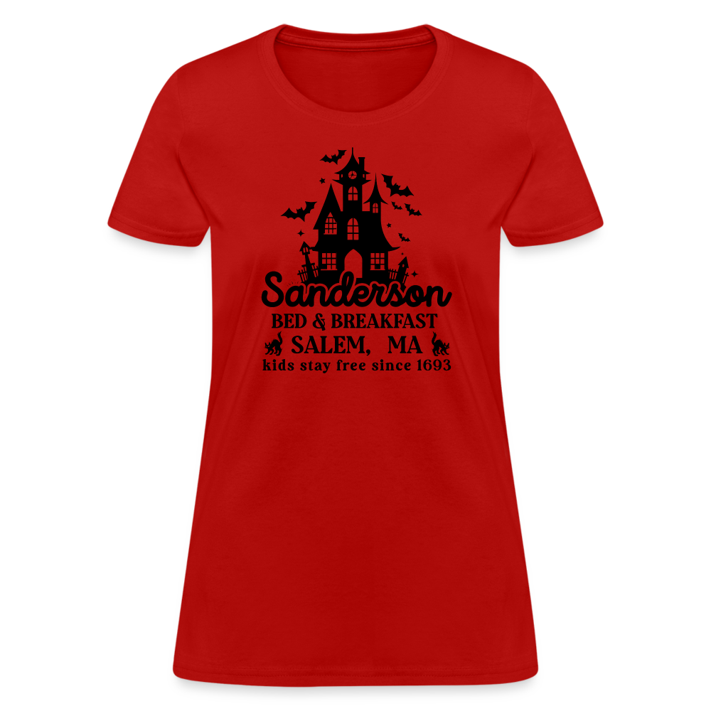 Sanderson Bed & Breakfast Salem MA Women's Contoured T-Shirt (Halloween) - red