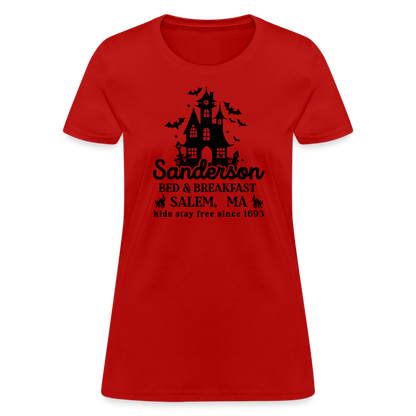 Sanderson Bed & Breakfast Salem MA Women's Contoured T-Shirt (Halloween) - red