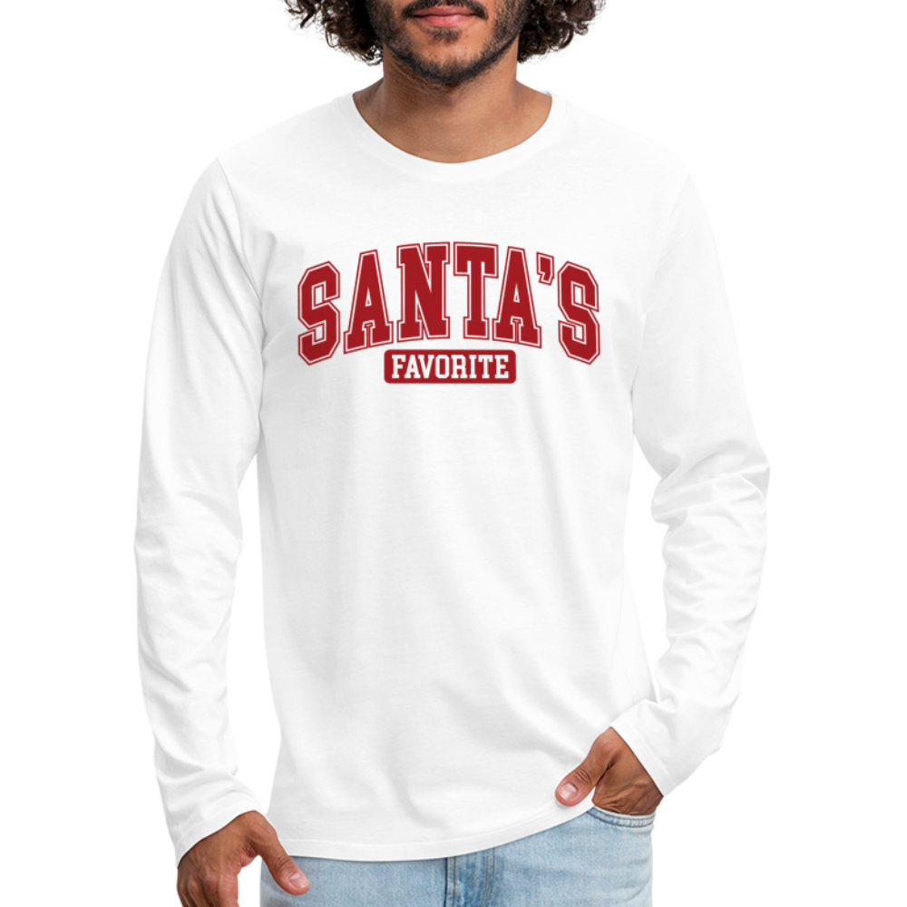 Santa's Favorite Men's Premium Long Sleeve T-Shirt - white