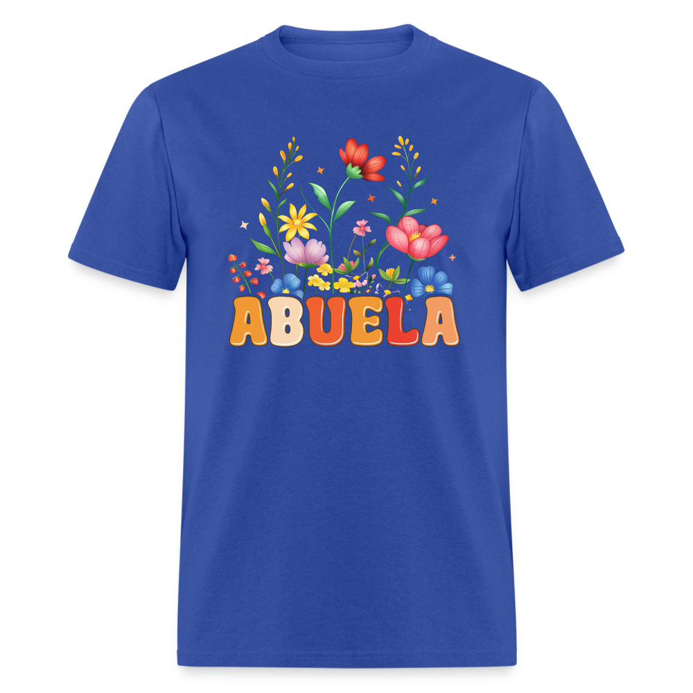 Abuela T-Shirt with Floral Design - royal blue