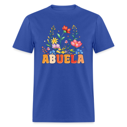 Abuela T-Shirt with Floral Design - royal blue