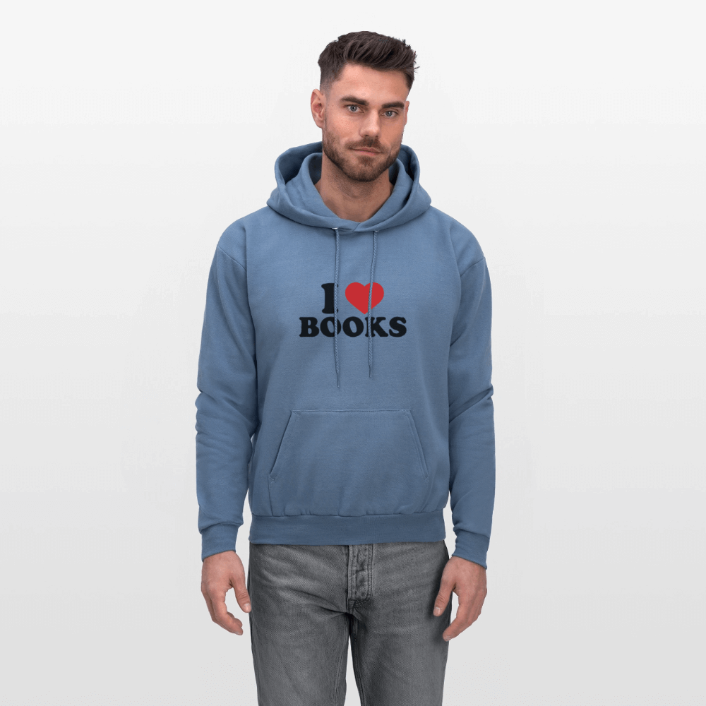 I Love Books Hoodie Color: white