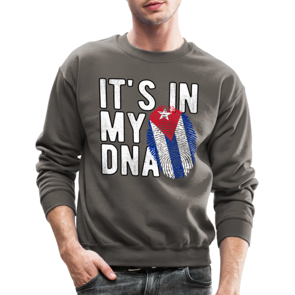 Cuban DNA Sweatshirt – Fingerprint Flag Design - asphalt gray