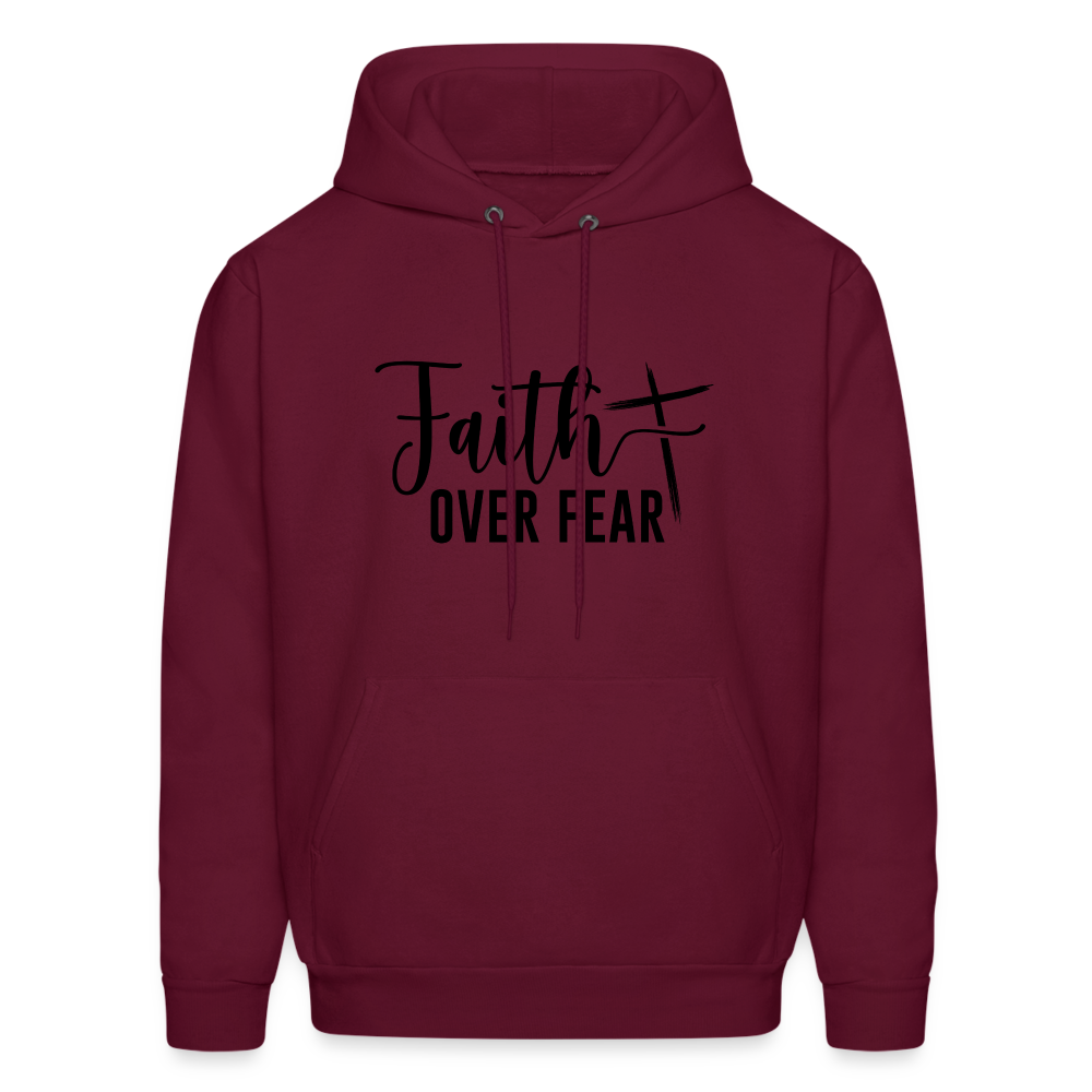 Faith Over Fear Hoodie - burgundy