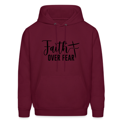 Faith Over Fear Hoodie - burgundy