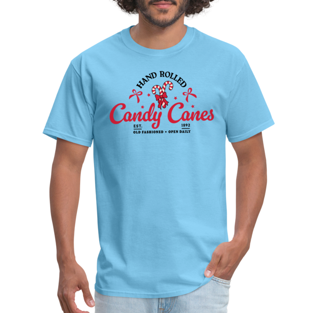 Hand Rolled Candy Canes T-Shirt - aquatic blue