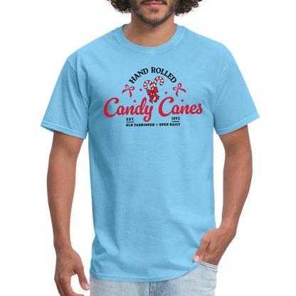 Hand Rolled Candy Canes T-Shirt - aquatic blue