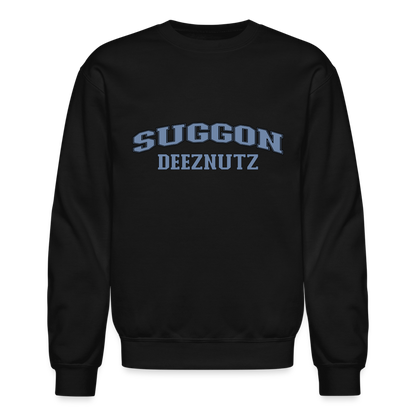 Suggon Deeznutz Sweatshirt (in Blue Ball Colors - Funny Sexual Humor) - black