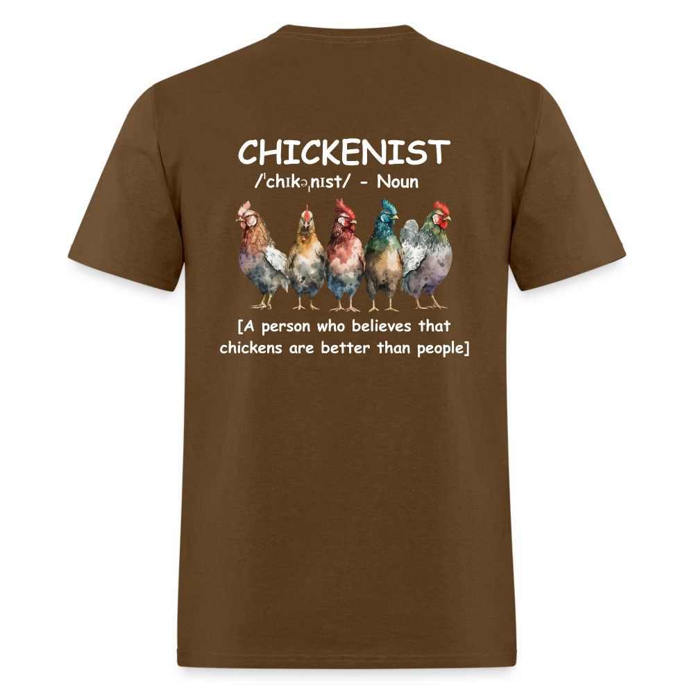 Chickenist T-Shirt (double sided print) - brown