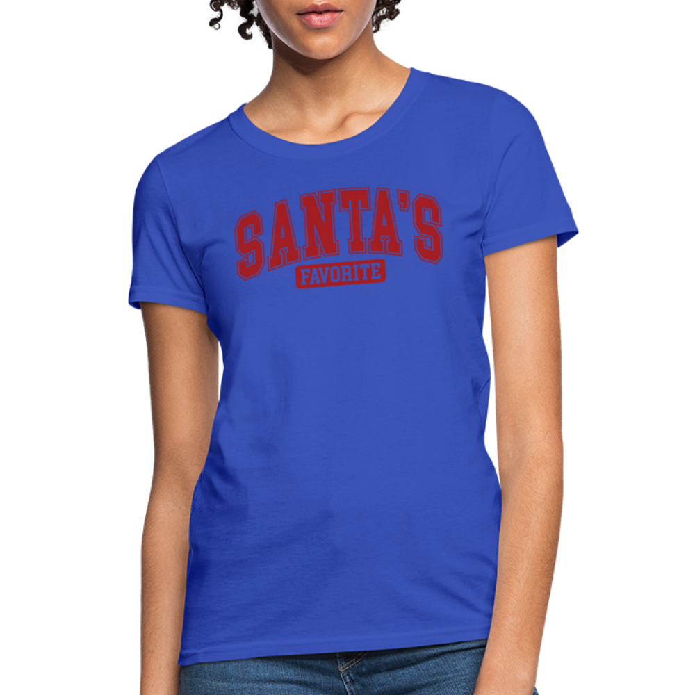 Santa's Favorite Women's Contoured T-Shirt - royal blue