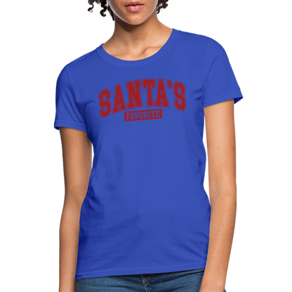 Santa's Favorite Women's Contoured T-Shirt - royal blue