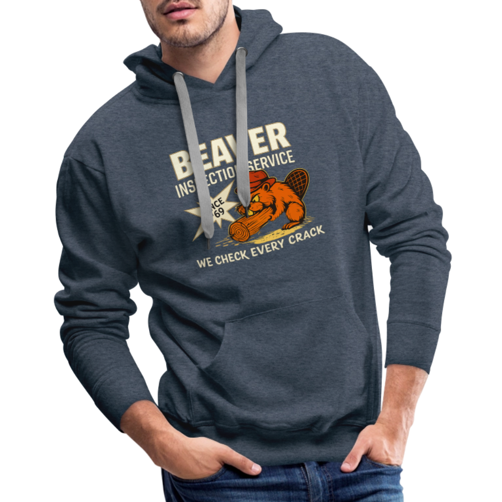 Beaver Inspection Service Men’s Premium Hoodie – Adult Humor Color: charcoal grey
