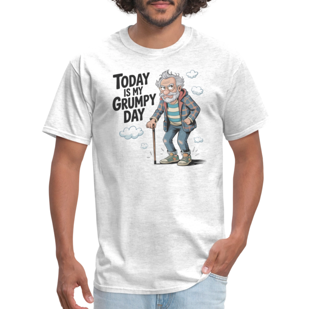 Today Is My Grumpy Day Funny T-Shirt - light heather gray