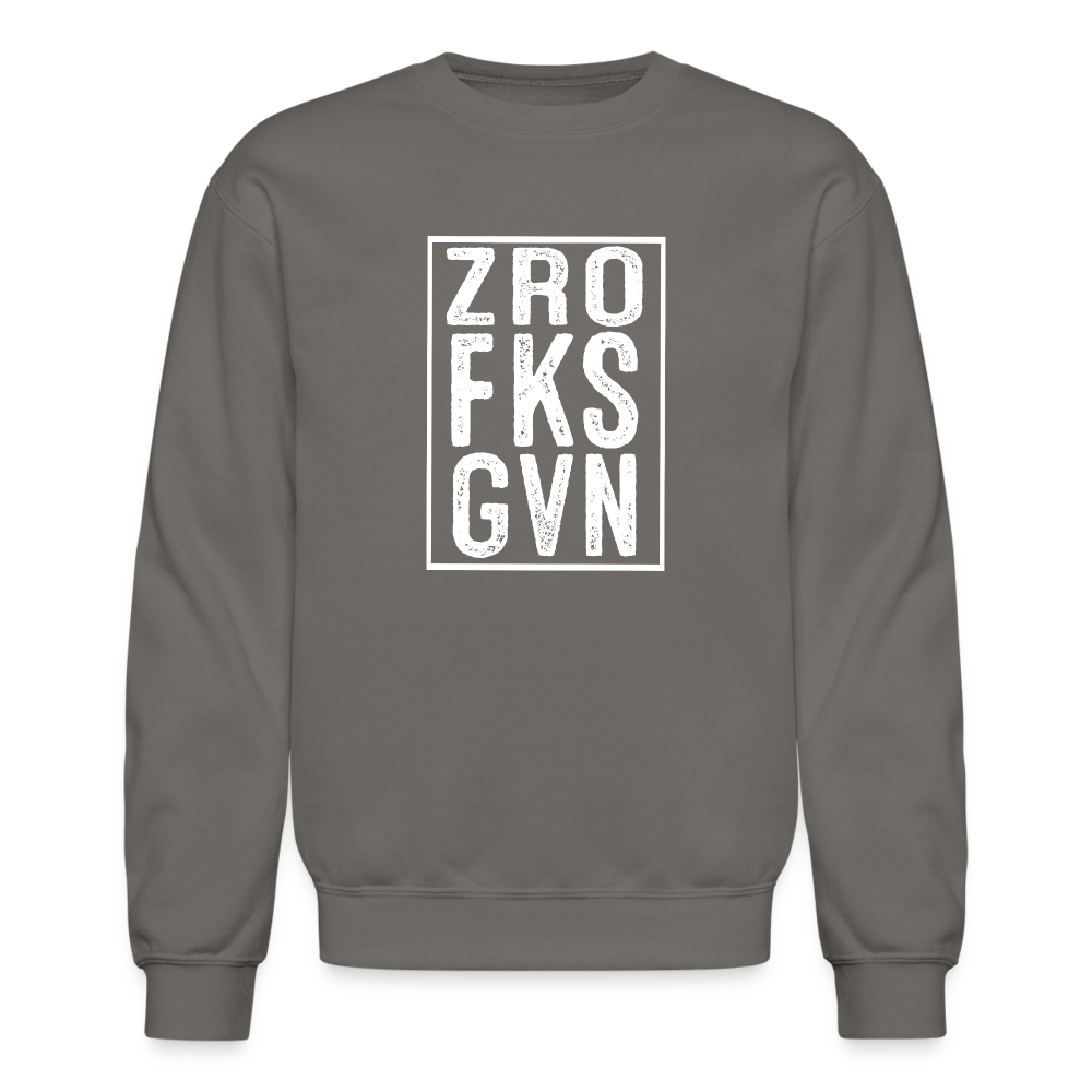 ZRO FKS GVN (Zero Fucks Given) Sweatshirt - asphalt gray