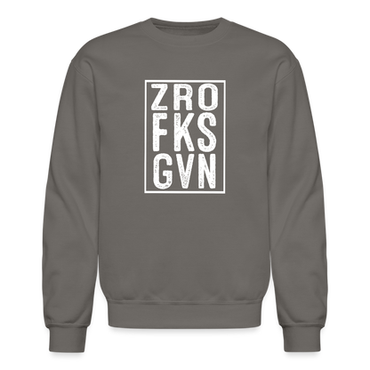 ZRO FKS GVN (Zero Fucks Given) Sweatshirt - asphalt gray