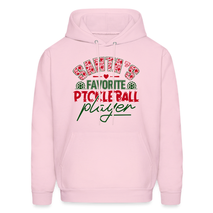 Santa's Favorite Pickleball Player Hoodie - pale pink