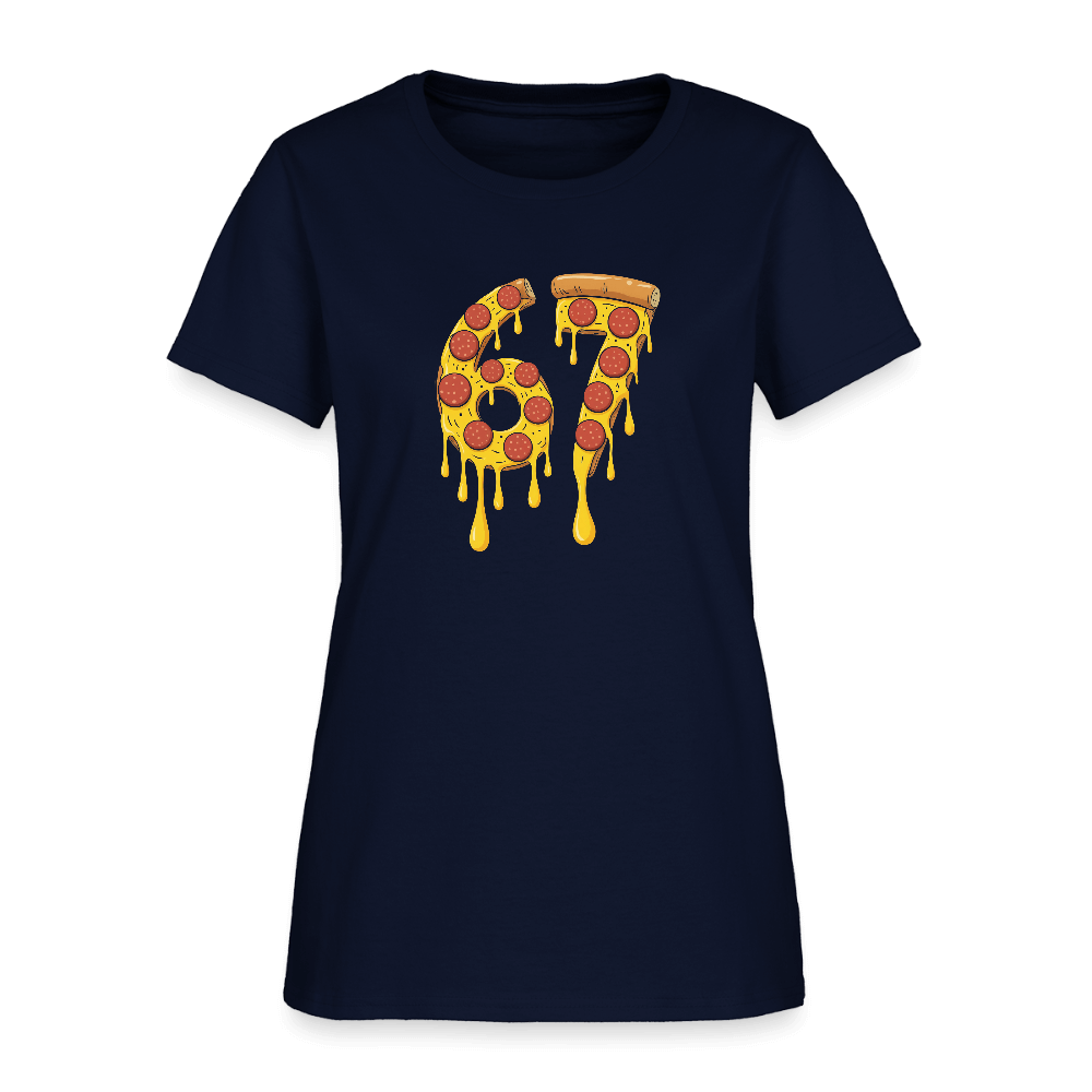 Six Seven 67 Pizza Women's T-Shirt Color: navy