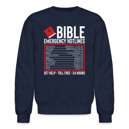 Bible Emergency Hotline (Scriptures) Sweatshirt - navy