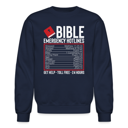 Bible Emergency Hotline (Scriptures) Sweatshirt - navy