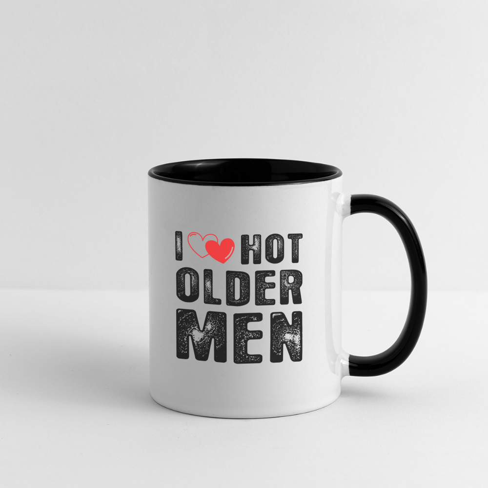 I Heart Hot Older Men (I Love Hot Older Men) Coffee Mug - white/black