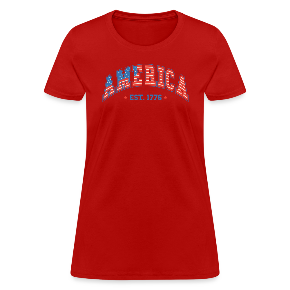 American 1776 Women's Contoured T-Shirt - red