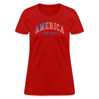 American 1776 Women's Contoured T-Shirt - red