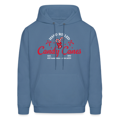 Hand Rolled Candy Canes Hoodie - denim blue