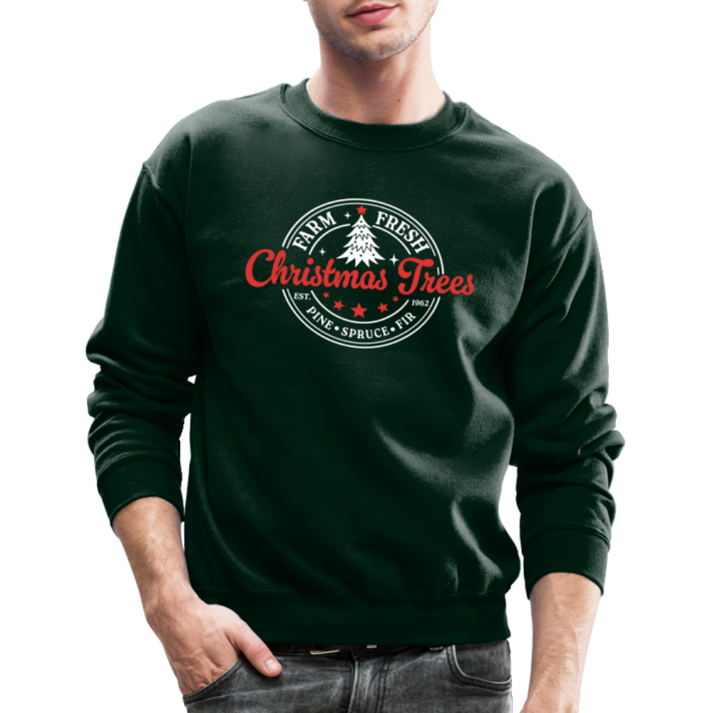 Farm Fresh Christmas Trees Sweatshirt - forest green